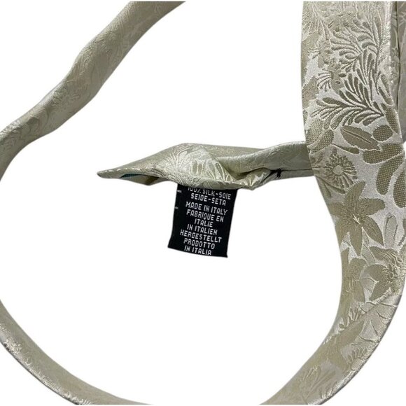 NEW PAUL SMITH Men's 100% Silk Necktie LUXURY Tie Beige Floral W:2.5" - Picture 3 of 4